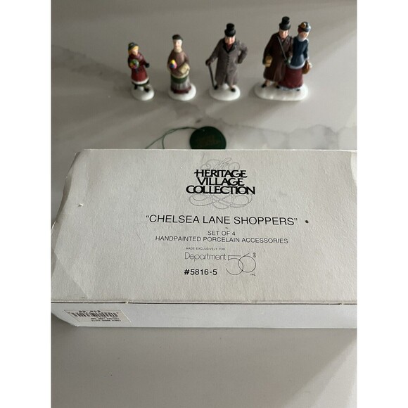 Dept. 56 Heritage Village Chelsea Lane Shoppers Set of 4 Handpainted Figurines - Picture 4 of 5